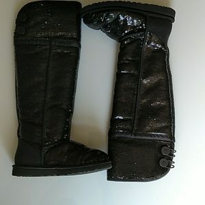Limited edition knee high sequin boots